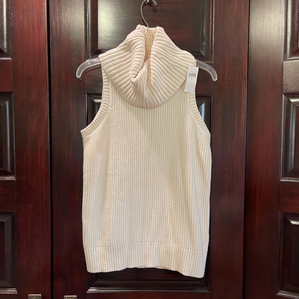 Banana Republic cream turtle neck sweater vest